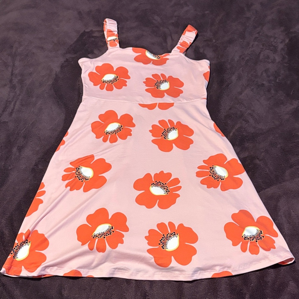 SO Pink and Orange Floral Dress 🌸